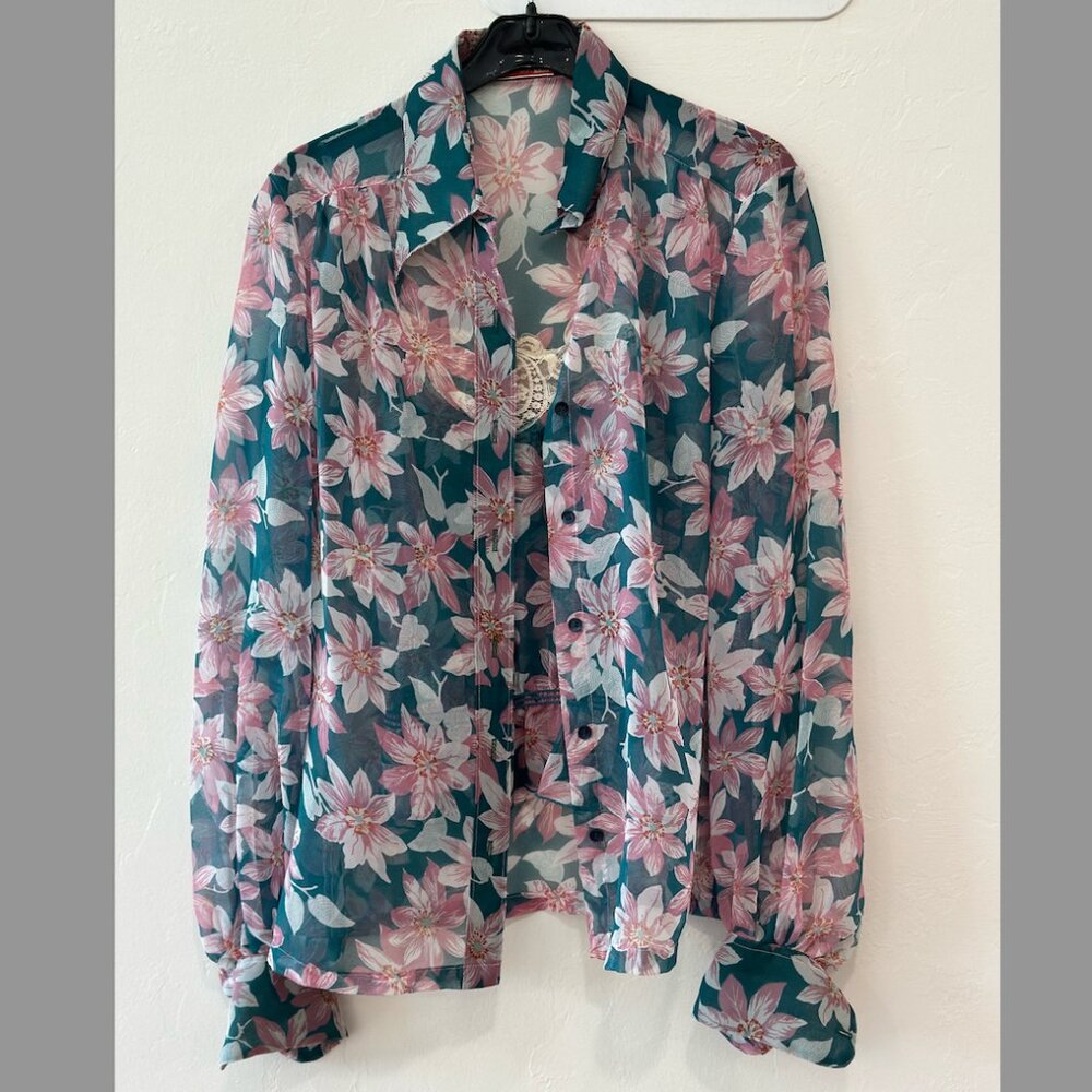 Hathaway Path Sheer Blouse with matching camisole